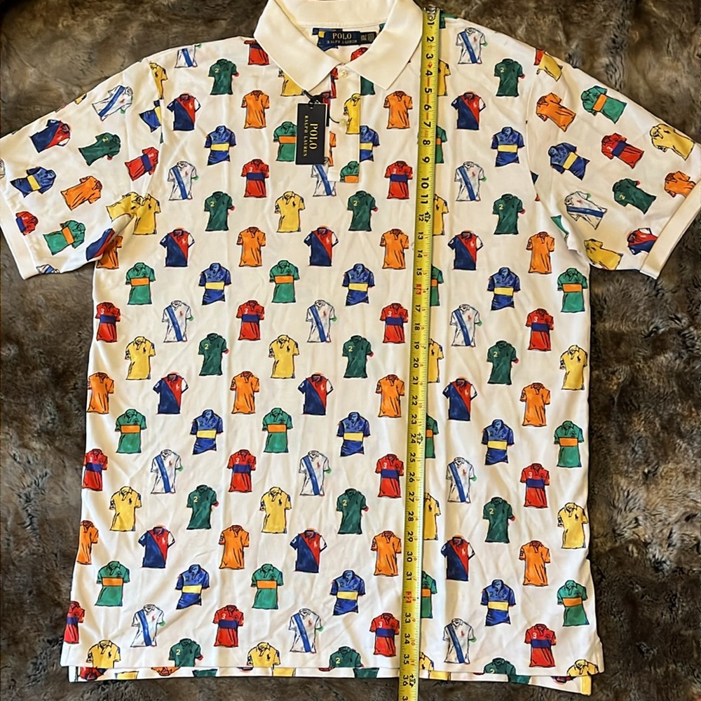 2XLT Polo Ralph Lauren Printed Shirt Cotton Bright Multicolor Mens 2XL Tall $168 - Picture 5 of 12